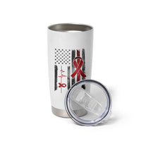 World AIDS Day Tumbler Cup American Flag Red Ribbon Gift - Wonder Print Shop