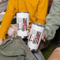 World AIDS Day Tumbler Cup American Flag Red Ribbon Gift - Wonder Print Shop