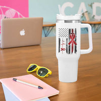 World AIDS Day Tumbler With Handle American Flag Red Ribbon Gift - Wonder Print Shop