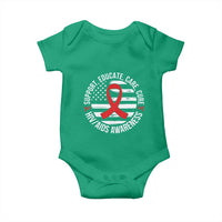 Support Educate Care Cure HIV Awareness Month Gift Baby Onesie - Wonder Print Shop