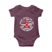 Support Educate Care Cure HIV Awareness Month Gift Baby Onesie - Wonder Print Shop