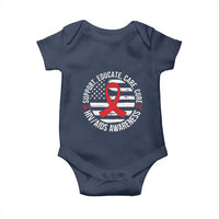 Support Educate Care Cure HIV Awareness Month Gift Baby Onesie - Wonder Print Shop