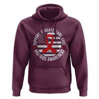 Support Educate Care Cure HIV Awareness Month Gift Hoodie - Wonder Print Shop