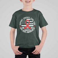 Support Educate Care Cure HIV Awareness Month Gift T Shirt For Kid - Wonder Print Shop