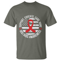 Support Educate Care Cure HIV Awareness Month Gift T Shirt - Wonder Print Shop