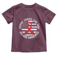 Support Educate Care Cure HIV Awareness Month Gift Toddler T Shirt - Wonder Print Shop