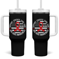 Support Educate Care Cure HIV Awareness Month Gift Tumbler With Handle - Wonder Print Shop