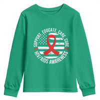 Support Educate Care Cure HIV Awareness Month Gift Youth Sweatshirt - Wonder Print Shop