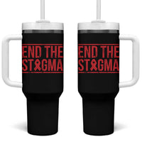 HIV Awareness End The Stigma Tumbler With Handle Support Empowerment Gift - Wonder Print Shop