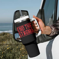 HIV Awareness End The Stigma Tumbler With Handle Support Empowerment Gift - Wonder Print Shop