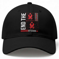 End The Stigma HIV Awareness Baseball Cap Red Ribbon Gift