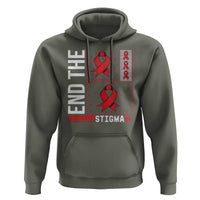 End The Stigma HIV Awareness Hoodie Red Ribbon Gift - Wonder Print Shop