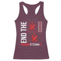 End The Stigma HIV Awareness Racerback Tank Top Red Ribbon Gift - Wonder Print Shop