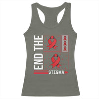 End The Stigma HIV Awareness Racerback Tank Top Red Ribbon Gift - Wonder Print Shop