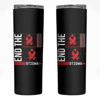 End The Stigma HIV Awareness Skinny Tumbler Red Ribbon Gift - Wonder Print Shop