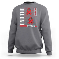 End The Stigma HIV Awareness Sweatshirt Red Ribbon Gift - Wonder Print Shop