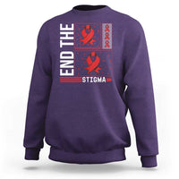 End The Stigma HIV Awareness Sweatshirt Red Ribbon Gift - Wonder Print Shop