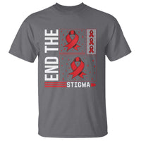 End The Stigma HIV Awareness T Shirt Red Ribbon Gift - Wonder Print Shop
