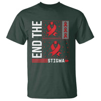 End The Stigma HIV Awareness T Shirt Red Ribbon Gift - Wonder Print Shop