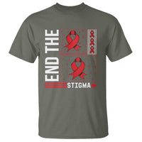 End The Stigma HIV Awareness T Shirt Red Ribbon Gift - Wonder Print Shop