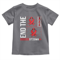 End The Stigma HIV Awareness Toddler T Shirt Red Ribbon Gift - Wonder Print Shop