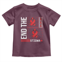 End The Stigma HIV Awareness Toddler T Shirt Red Ribbon Gift - Wonder Print Shop