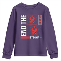 End The Stigma HIV Awareness Youth Sweatshirt Red Ribbon Gift - Wonder Print Shop