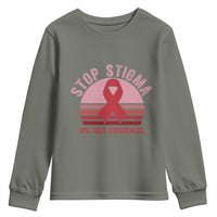 Stop The Stigma HIV Awareness Youth Sweatshirt World AIDS Day Gift - Wonder Print Shop
