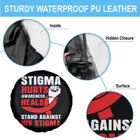 Stigma Hurts Awareness Heals Spare Tire Cover HIV Awareness Red Ribbon Support Gift - Wonder Print Shop