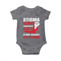 Stigma Hurts Awareness Heals Baby Onesie HIV Awareness Red Ribbon Support Gift - Wonder Print Shop