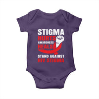 Stigma Hurts Awareness Heals Baby Onesie HIV Awareness Red Ribbon Support Gift - Wonder Print Shop
