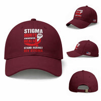 Stigma Hurts Awareness Heals Baseball Cap HIV Awareness Red Ribbon Support Gift
