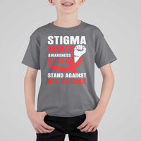 Stigma Hurts Awareness Heals T Shirt For Kid HIV Awareness Red Ribbon Support Gift - Wonder Print Shop