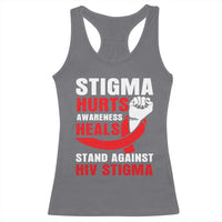 Stigma Hurts Awareness Heals Racerback Tank Top HIV Awareness Red Ribbon Support Gift - Wonder Print Shop