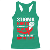 Stigma Hurts Awareness Heals Racerback Tank Top HIV Awareness Red Ribbon Support Gift - Wonder Print Shop