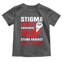 Stigma Hurts Awareness Heals Toddler T Shirt HIV Awareness Red Ribbon Support Gift - Wonder Print Shop
