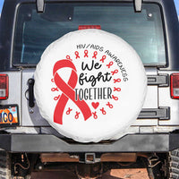 HIV Awareness Red Ribbon Support Gift Spare Tire Cover We Fight Together - Wonder Print Shop