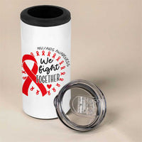 HIV Awareness Red Ribbon Support Gift 4 in 1 Can Cooler Tumbler We Fight Together - Wonder Print Shop