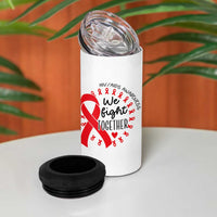 HIV Awareness Red Ribbon Support Gift 4 in 1 Can Cooler Tumbler We Fight Together - Wonder Print Shop