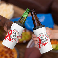HIV Awareness Red Ribbon Support Gift 4 in 1 Can Cooler Tumbler We Fight Together - Wonder Print Shop
