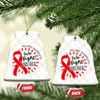 HIV Awareness Red Ribbon Support Gift Ceramic Ornament We Fight Together - Wonder Print Shop