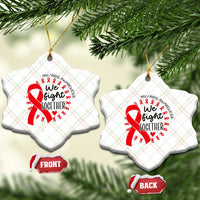 HIV Awareness Red Ribbon Support Gift Ceramic Ornament We Fight Together - Wonder Print Shop