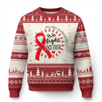 HIV Awareness Red Ribbon Support Gift Ugly Christmas Sweater We Fight Together - Wonder Print Shop