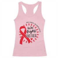 HIV Awareness Red Ribbon Support Gift Racerback Tank Top We Fight Together - Wonder Print Shop