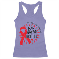 HIV Awareness Red Ribbon Support Gift Racerback Tank Top We Fight Together - Wonder Print Shop
