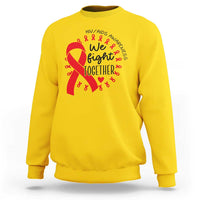 HIV Awareness Red Ribbon Support Gift Sweatshirt We Fight Together - Wonder Print Shop