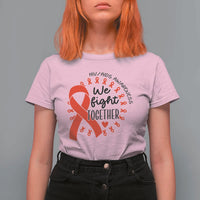 HIV Awareness Red Ribbon Support Gift T Shirt For Women We Fight Together - Wonder Print Shop