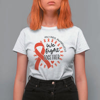 HIV Awareness Red Ribbon Support Gift T Shirt For Women We Fight Together - Wonder Print Shop