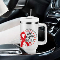 HIV Awareness Red Ribbon Support Gift Tumbler With Handle We Fight Together - Wonder Print Shop