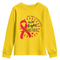 HIV Awareness Red Ribbon Support Gift Youth Sweatshirt We Fight Together - Wonder Print Shop